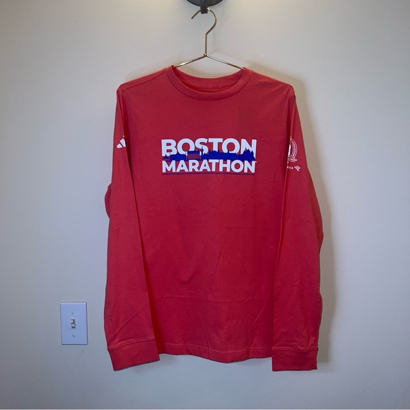 adidas Tops - Adidas Boston Marathon 2024 Long Sleeve Tee Red | Medium